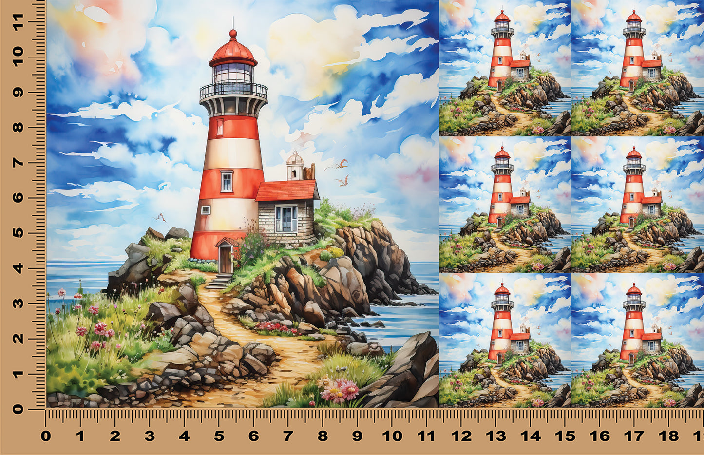 DecoCraft - Scenic Tiles Series - Watercolor Lighthouses - Beacon on the Wild Coast