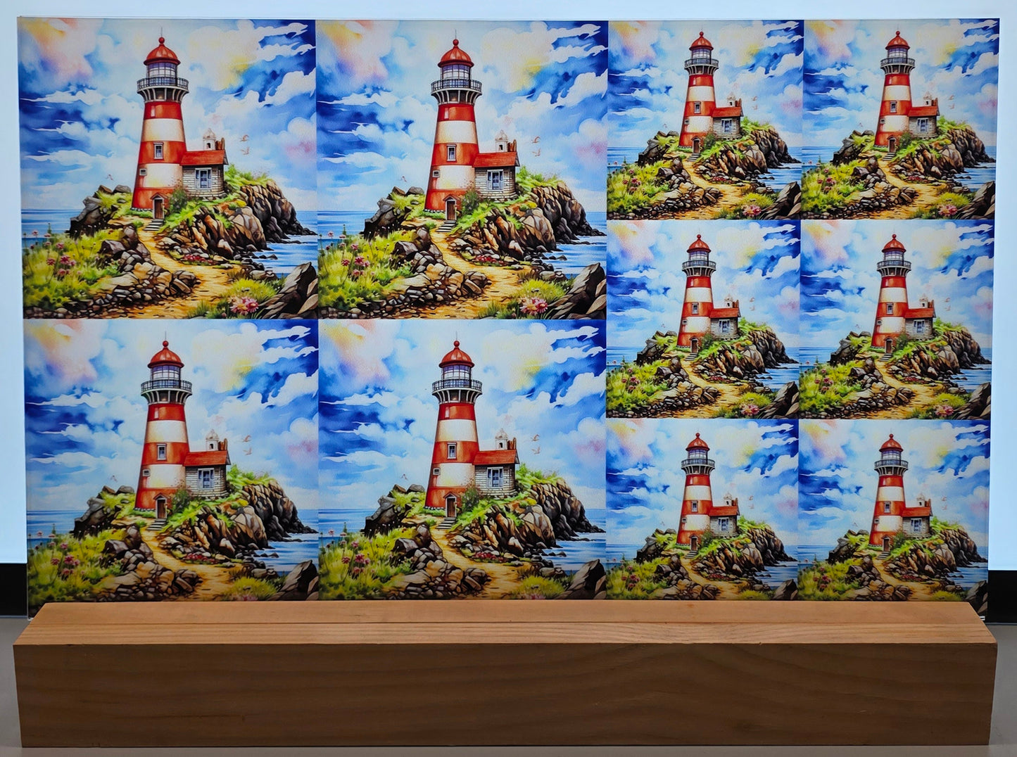 DecoCraft - Scenic Tiles Series - Watercolor Lighthouses - Beacon on the Wild Coast