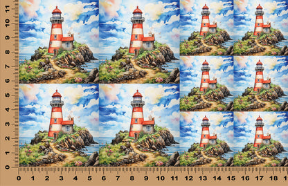 DecoCraft - Scenic Tiles Series - Watercolor Lighthouses - Beacon on the Wild Coast