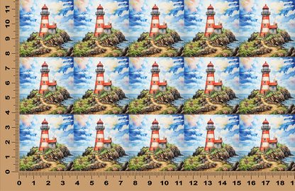 DecoCraft - Scenic Tiles Series - Watercolor Lighthouses - Beacon on the Wild Coast