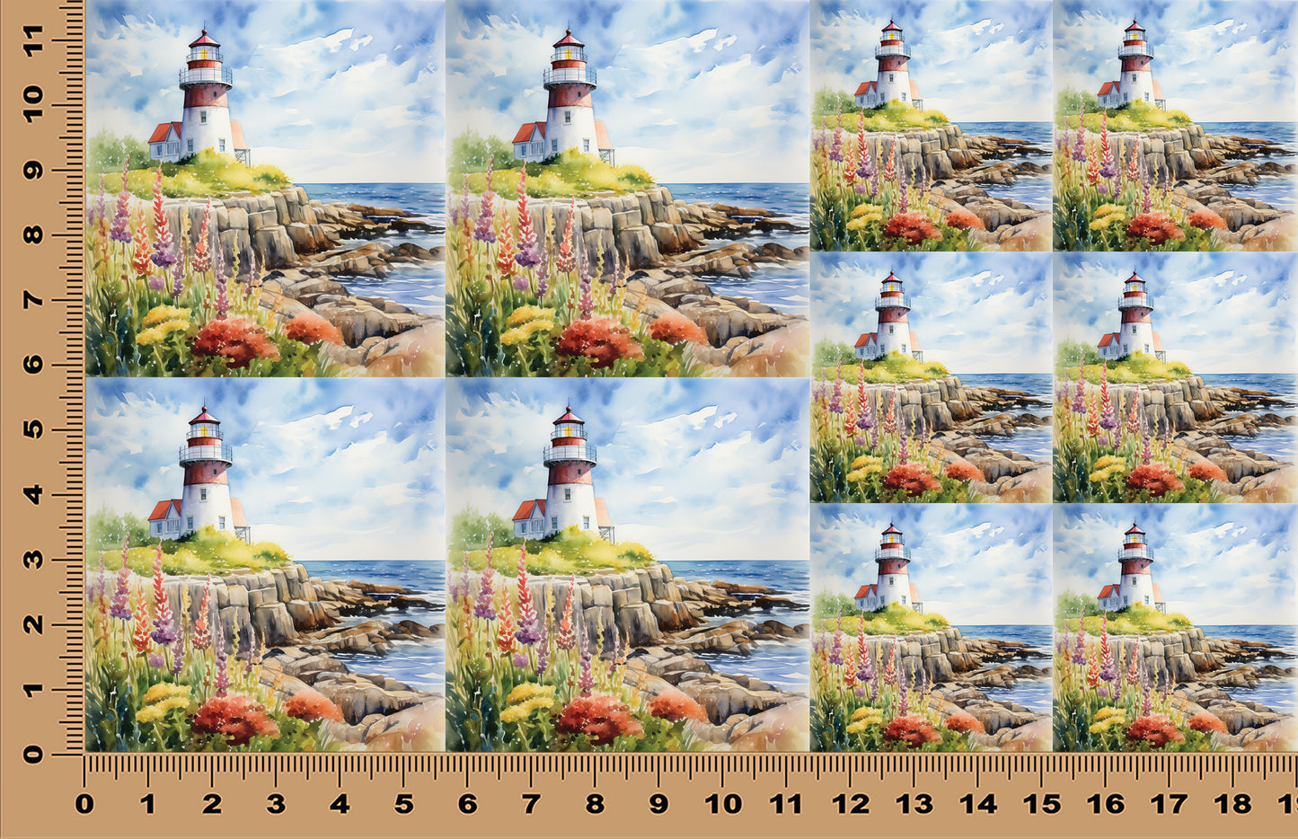 DecoCraft - Scenic Tiles Series - Watercolor Lighthouses - Cliffside Calm