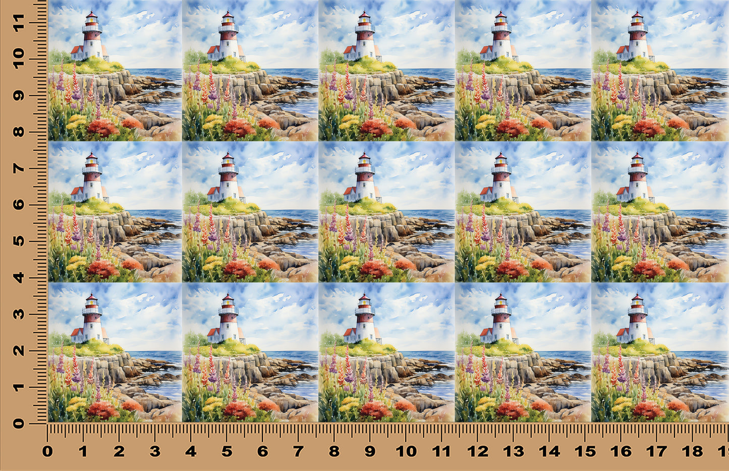 DecoCraft - Scenic Tiles Series - Watercolor Lighthouses - Cliffside Calm