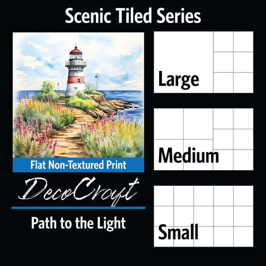 DecoCraft - Scenic Tiles Series - Watercolor Lighthouses - Path to the Light