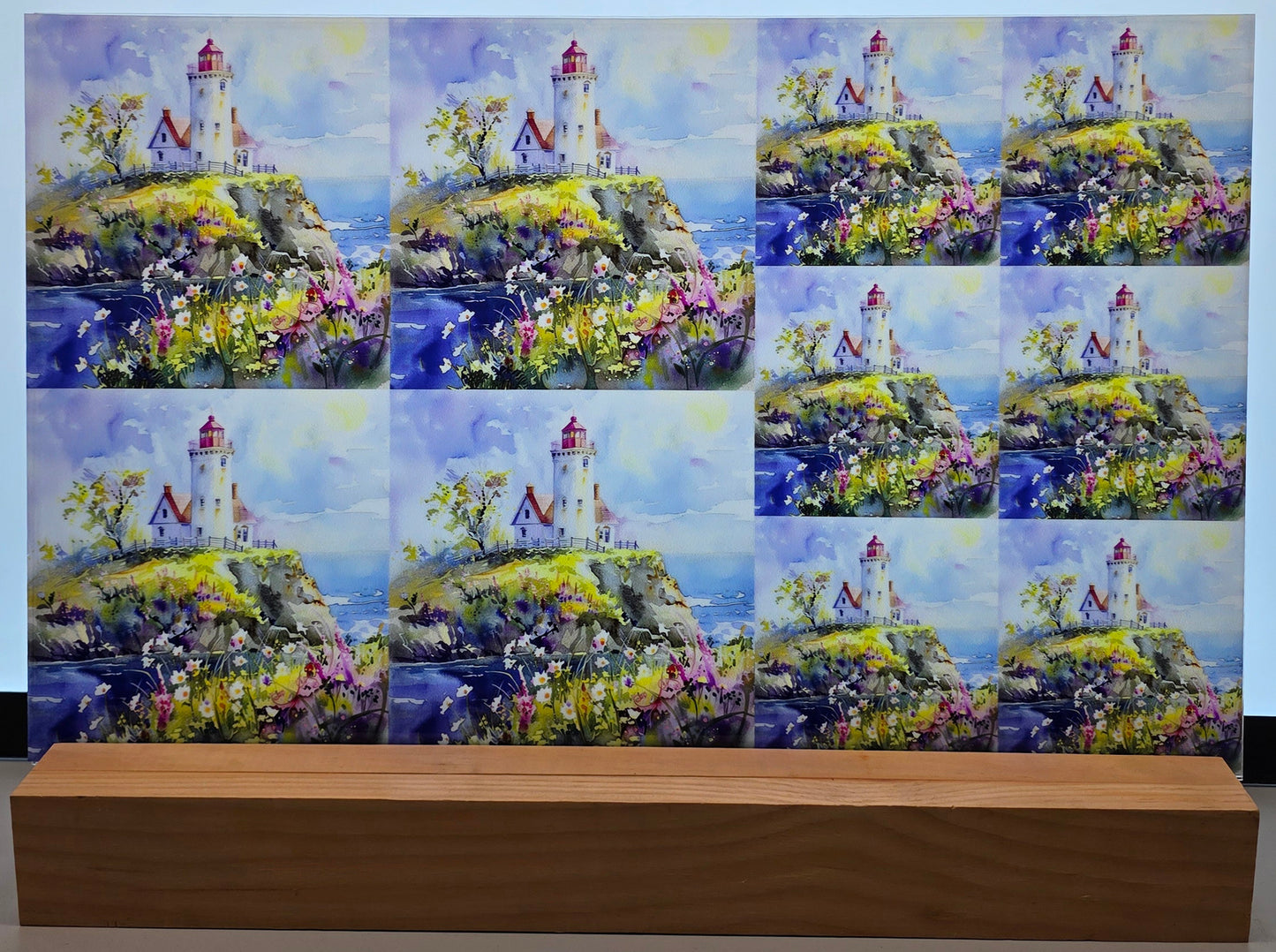 DecoCraft - Scenic Tiles Series - Watercolor Lighthouses - Garden of the Guiding Light