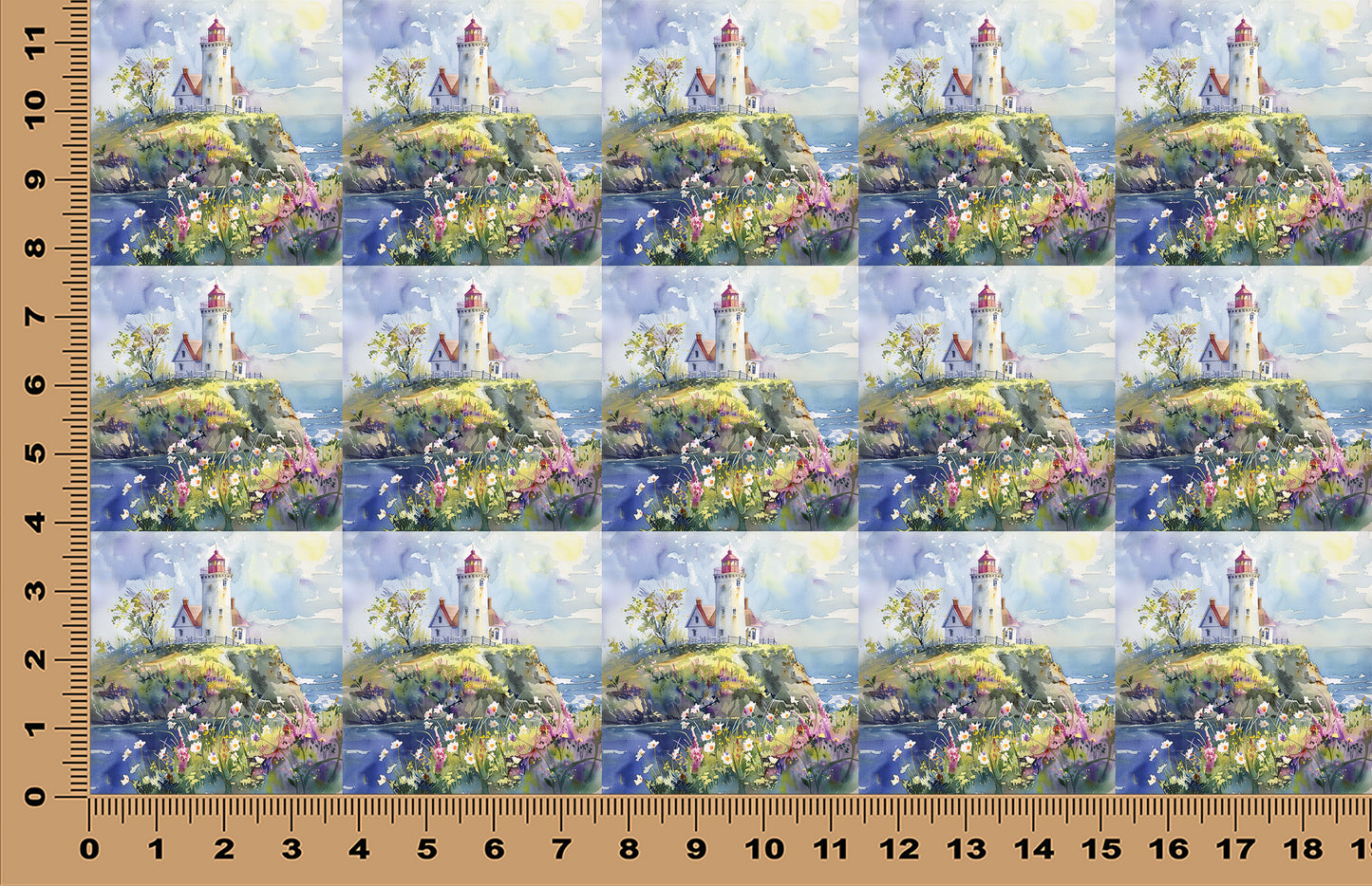 DecoCraft - Scenic Tiles Series - Watercolor Lighthouses - Garden of the Guiding Light