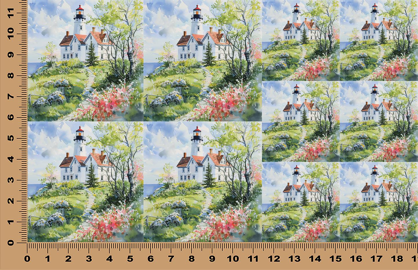 DecoCraft - Scenic Tiles Series - Watercolor Lighthouses - Harbor Home