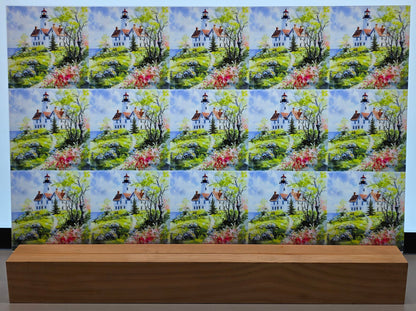 DecoCraft - Scenic Tiles Series - Watercolor Lighthouses - Harbor Home