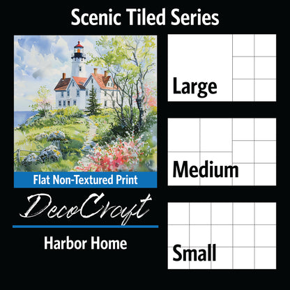 DecoCraft - Scenic Tiles Series - Watercolor Lighthouses - Harbor Home