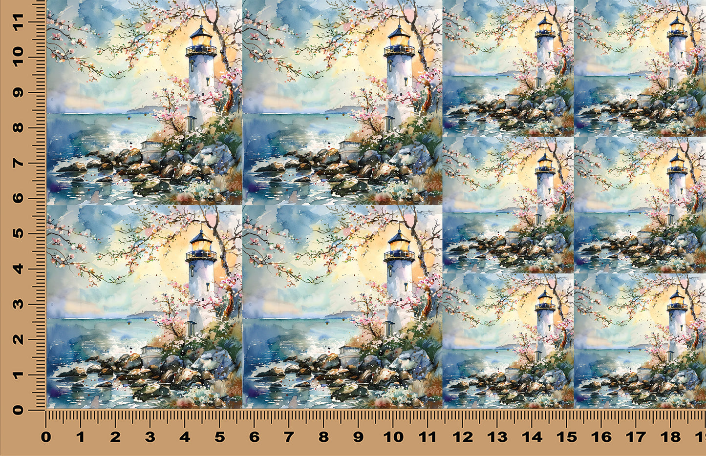 DecoCraft - Scenic Tiles Series - Watercolor Lighthouses - Evening Tide Beacon