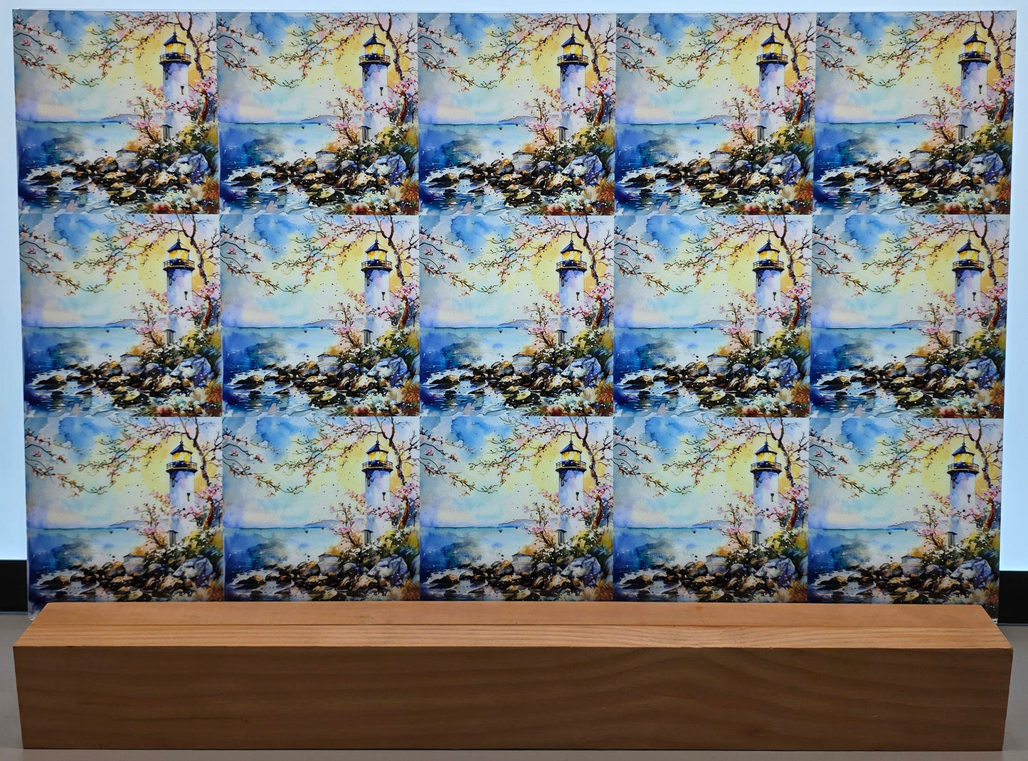 DecoCraft - Scenic Tiles Series - Watercolor Lighthouses - Evening Tide Beacon