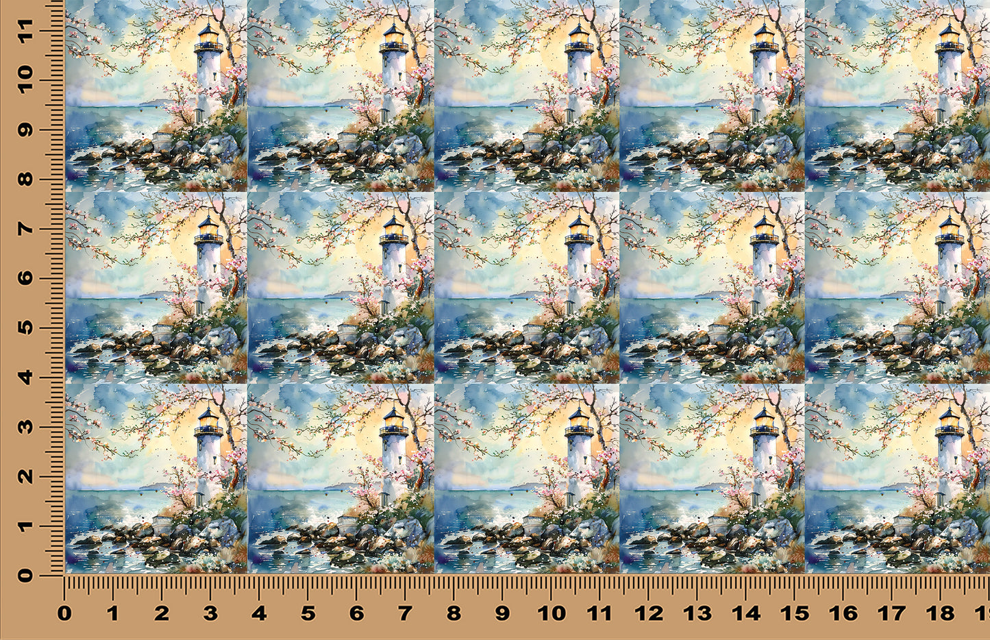 DecoCraft - Scenic Tiles Series - Watercolor Lighthouses - Evening Tide Beacon