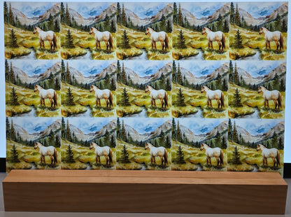 DecoCraft - Scenic Tiles Series - Watercolor Horses - Meadow Watcher