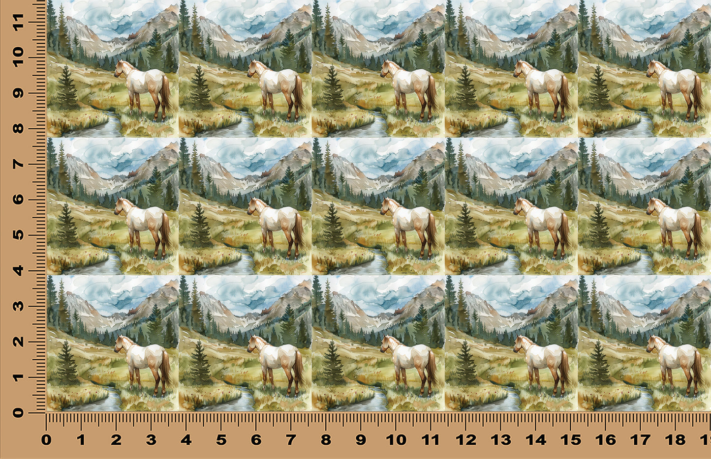 DecoCraft - Scenic Tiles Series - Watercolor Horses - Meadow Watcher
