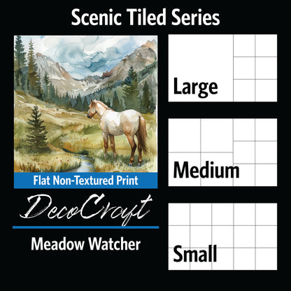 DecoCraft - Scenic Tiles Series - Watercolor Horses - Meadow Watcher