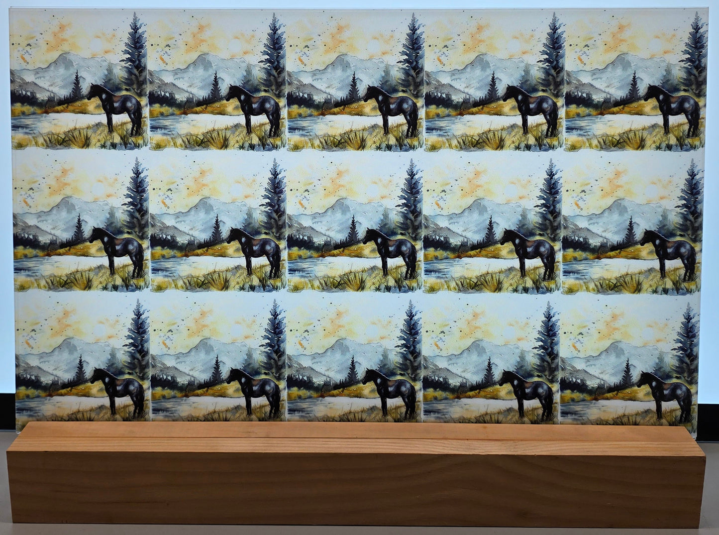 DecoCraft - Scenic Tiles Series - Watercolor Horses - Still Waters