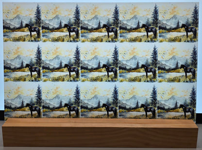 DecoCraft - Scenic Tiles Series - Watercolor Horses - Still Waters