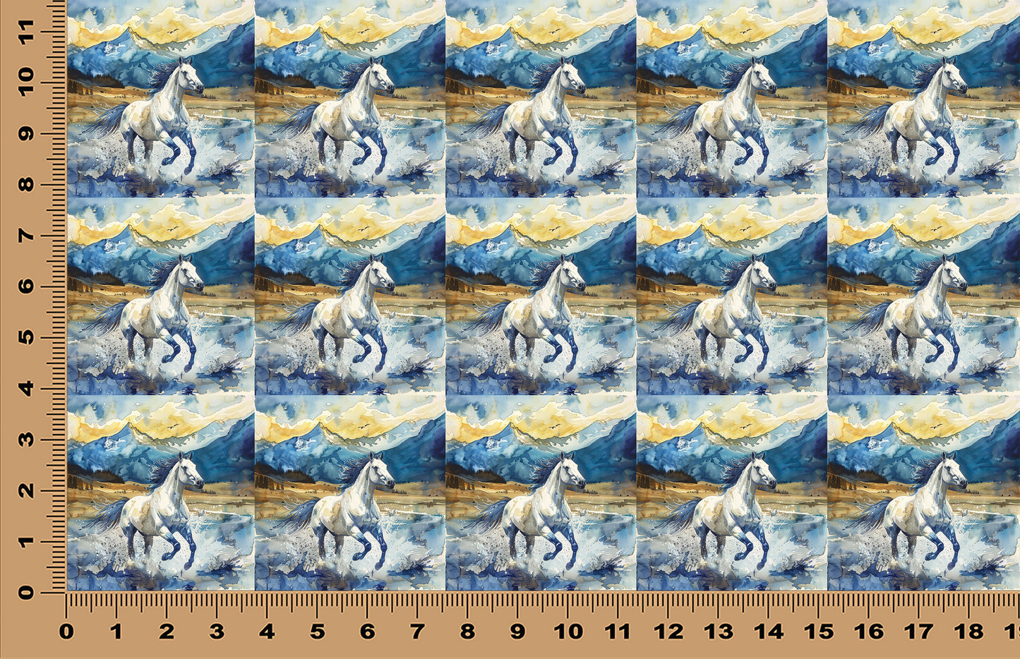 DecoCraft - Scenic Tiles Series - Watercolor Horses - Freedom Run