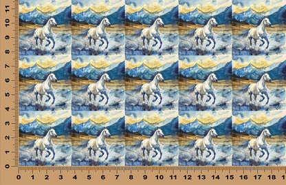 DecoCraft - Scenic Tiles Series - Watercolor Horses - Freedom Run