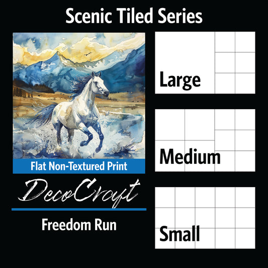 DecoCraft - Scenic Tiles Series - Watercolor Horses - Freedom Run