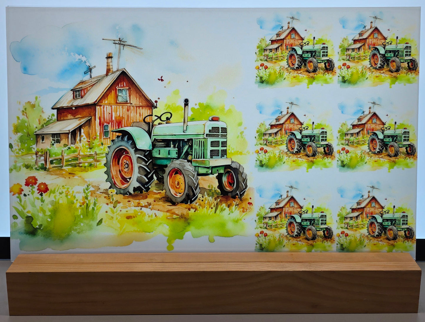 DecoCraft - Scenic Tiles Series - Watercolor Farmhouses - Morning Chores