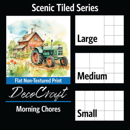 DecoCraft - Scenic Tiles Series - Watercolor Farmhouses - Morning Chores