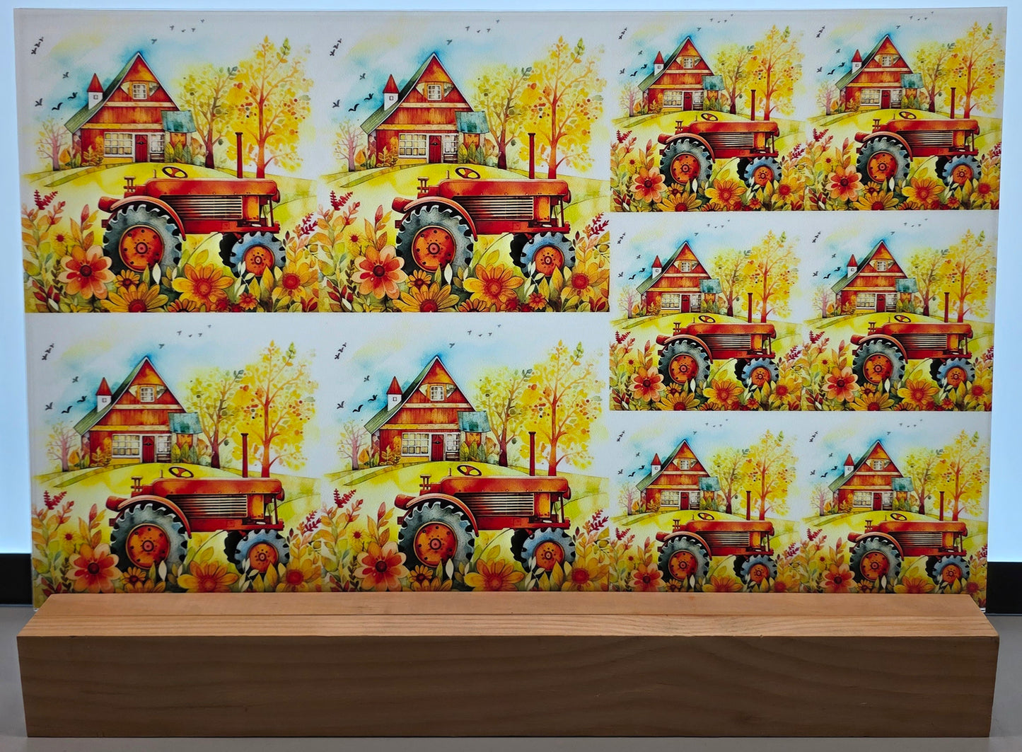 DecoCraft - Scenic Tiles Series - Watercolor Farmhouses - Autumn Field Runner