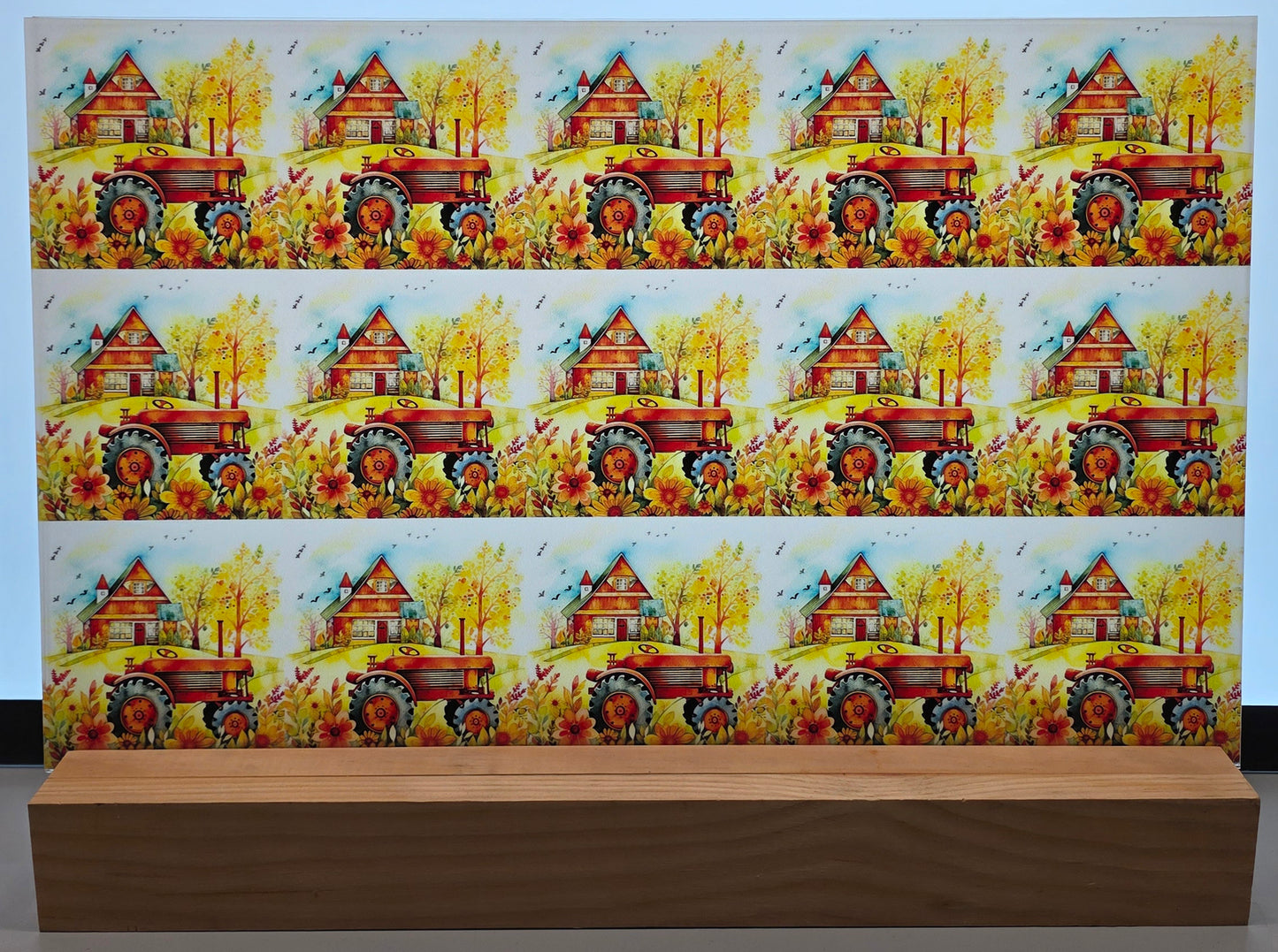 DecoCraft - Scenic Tiles Series - Watercolor Farmhouses - Autumn Field Runner