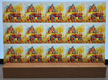 DecoCraft - Scenic Tiles Series - Watercolor Farmhouses - Autumn Field Runner