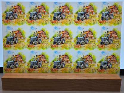 DecoCraft - Scenic Tiles Series - Watercolor Farmhouses - Back Forty Workhouse