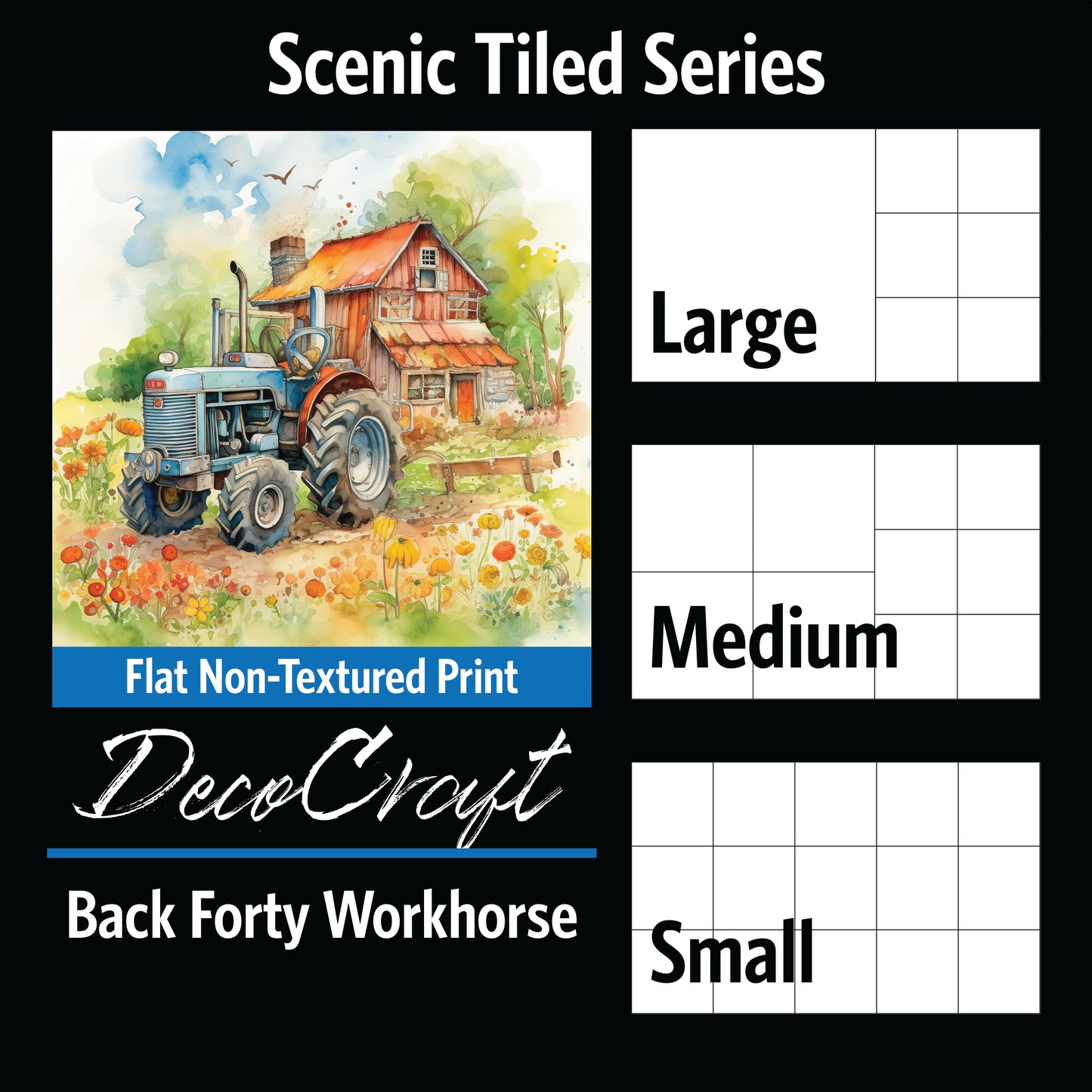 DecoCraft - Scenic Tiles Series - Watercolor Farmhouses - Back Forty Workhouse
