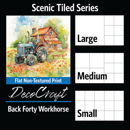DecoCraft - Scenic Tiles Series - Watercolor Farmhouses - Back Forty Workhouse