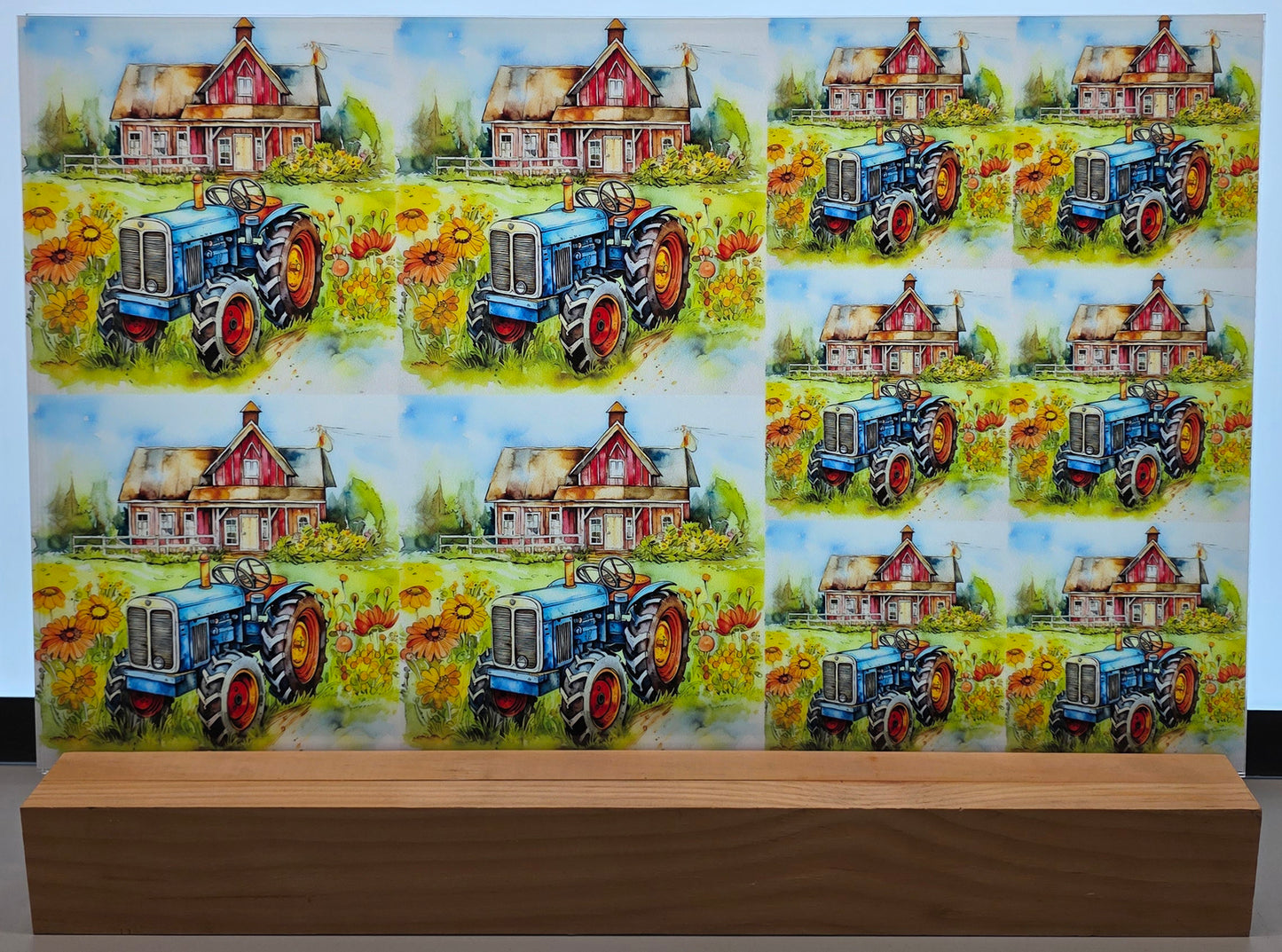 DecoCraft - Scenic Tiles Series - Watercolor Farmhouses - Sunlit Farmstead