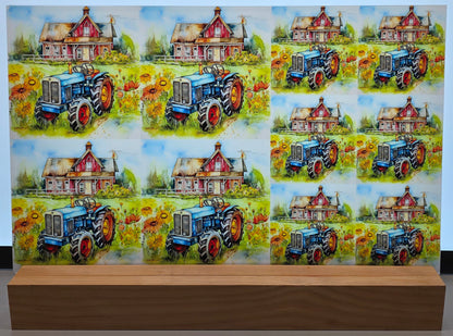 DecoCraft - Scenic Tiles Series - Watercolor Farmhouses - Sunlit Farmstead
