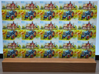 DecoCraft - Scenic Tiles Series - Watercolor Farmhouses - Sunlit Farmstead