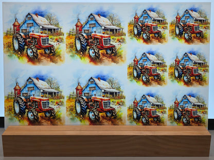 DecoCraft - Scenic Tiles Series - Watercolor Farmhouses - Rust & Roots