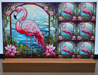 DecoCraft - Scenic Elevated Texture Tiles - Garden Grace Flamingo