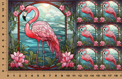 DecoCraft - Scenic Elevated Texture Tiles - Garden Grace Flamingo