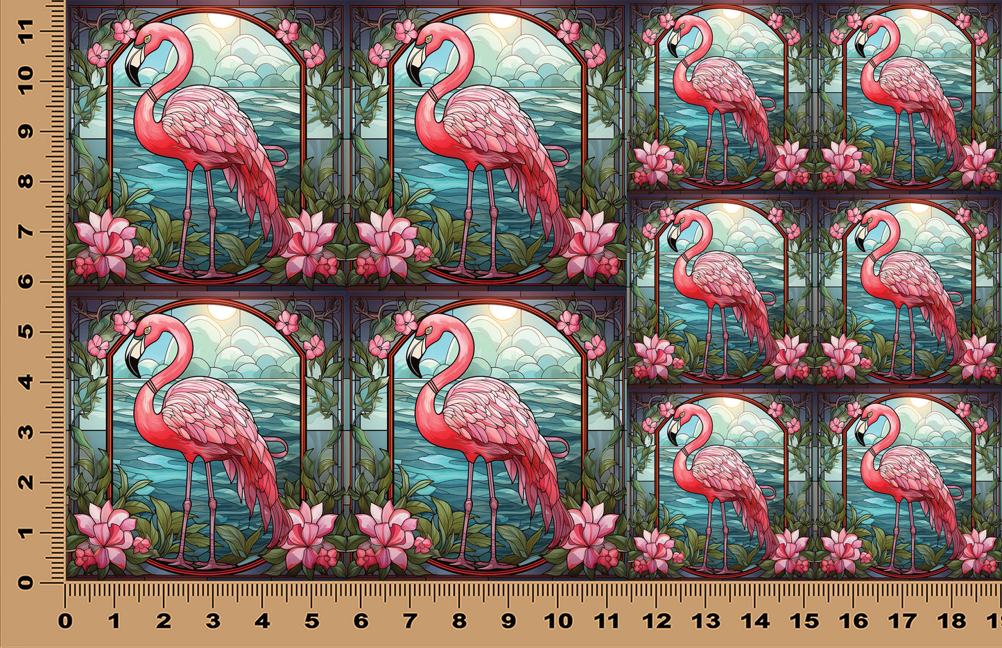 DecoCraft - Scenic Elevated Texture Tiles - Garden Grace Flamingo