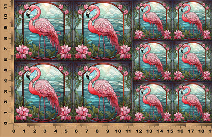 DecoCraft - Scenic Elevated Texture Tiles - Garden Grace Flamingo