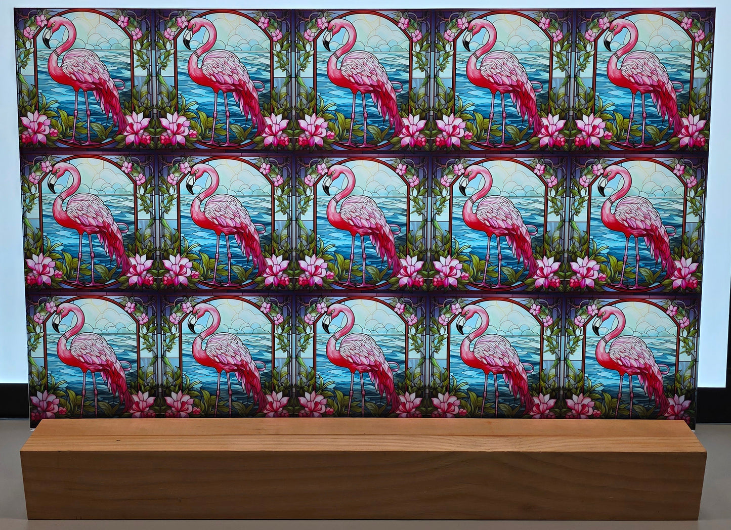 DecoCraft - Scenic Elevated Texture Tiles - Garden Grace Flamingo
