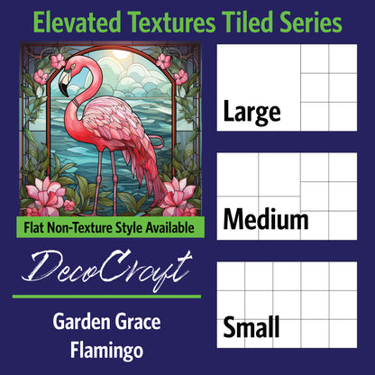 DecoCraft - Scenic Elevated Texture Tiles - Garden Grace Flamingo