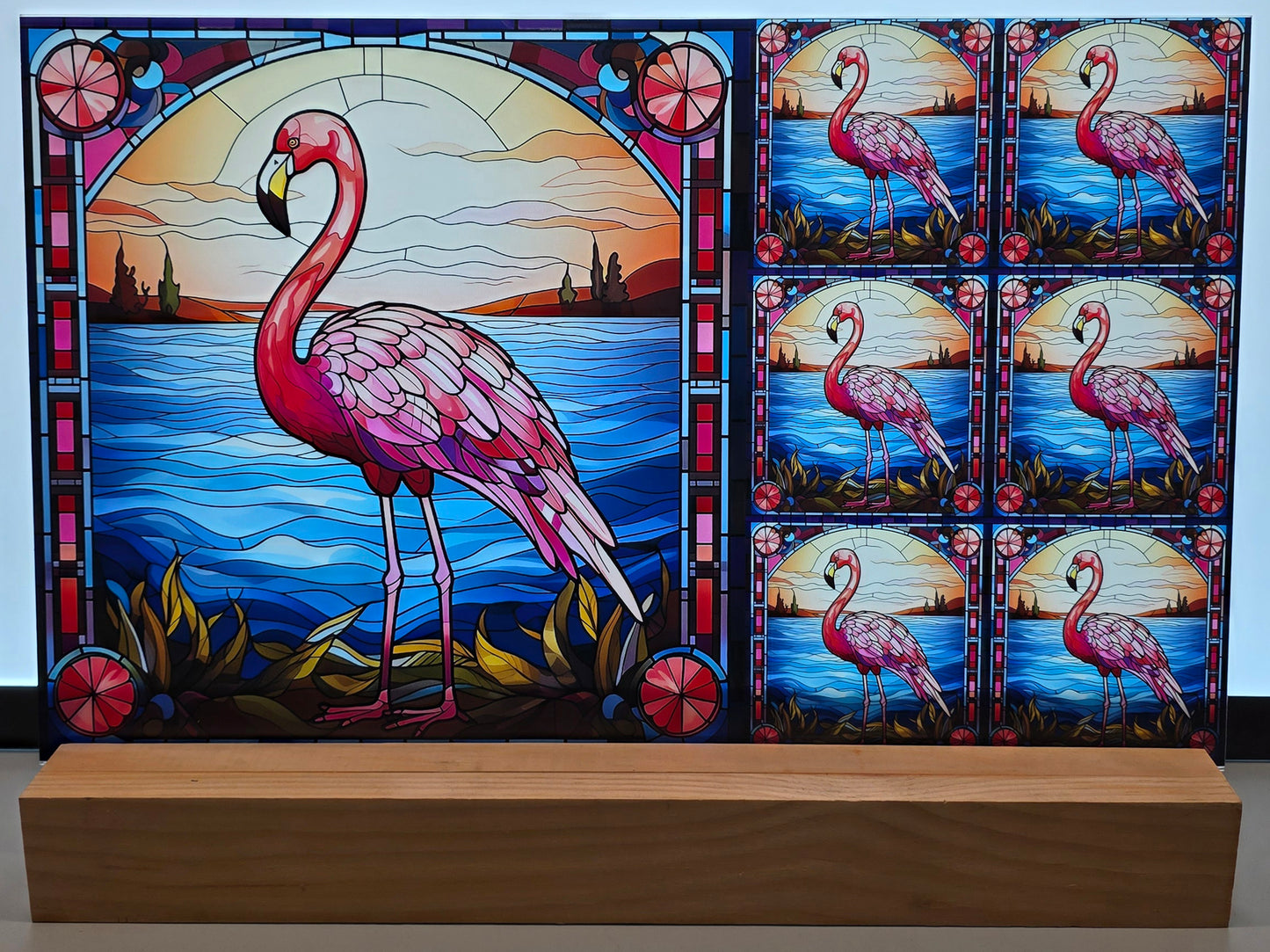 DecoCraft - Scenic Elevated Texture Tiles - Coastal Glow Flamingo