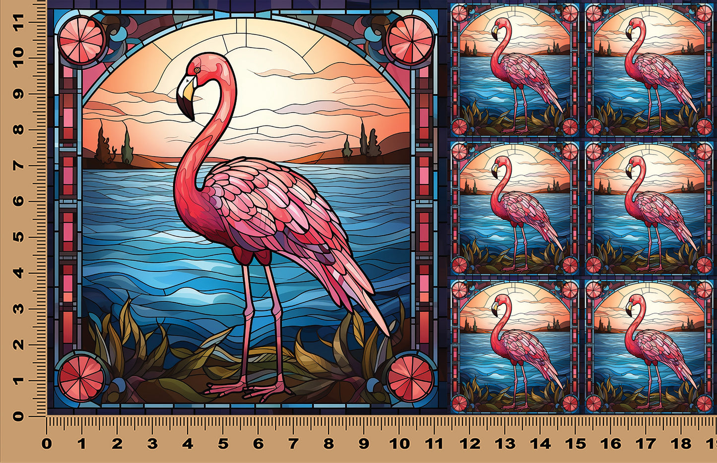 DecoCraft - Scenic Elevated Texture Tiles - Coastal Glow Flamingo