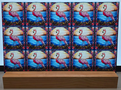 DecoCraft - Scenic Elevated Texture Tiles - Coastal Glow Flamingo