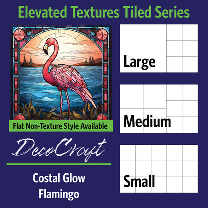 DecoCraft - Scenic Elevated Texture Tiles - Coastal Glow Flamingo