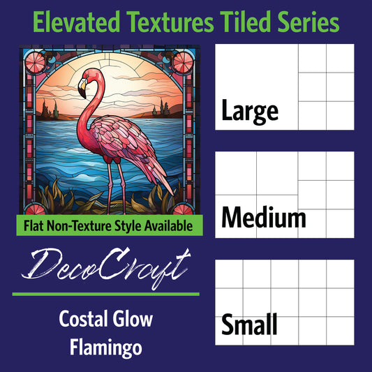 DecoCraft - Scenic Elevated Texture Tiles - Coastal Glow Flamingo