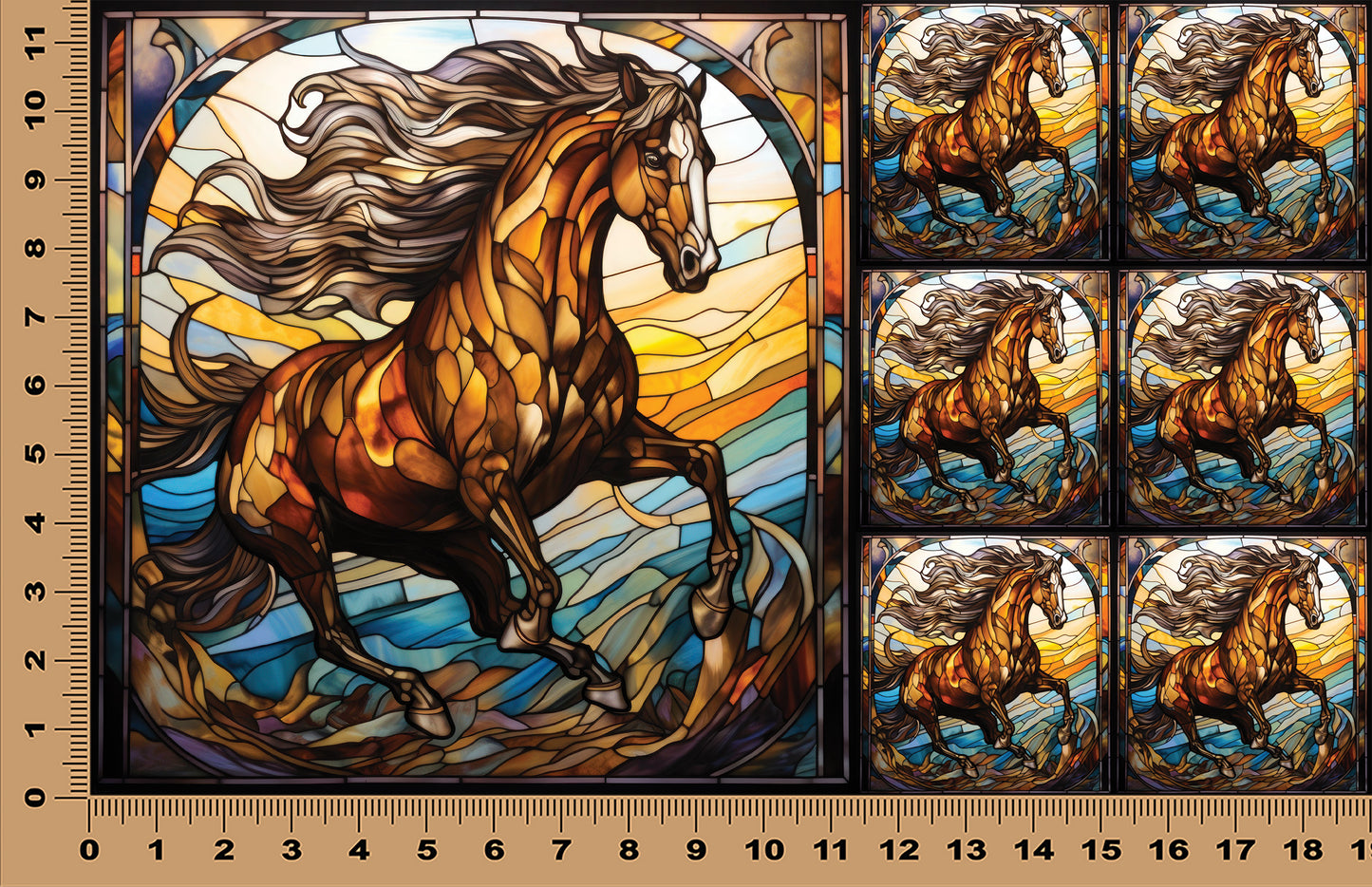 DecoCraft - Scenic Elevated Texture Tiles - Sunfire Stallion