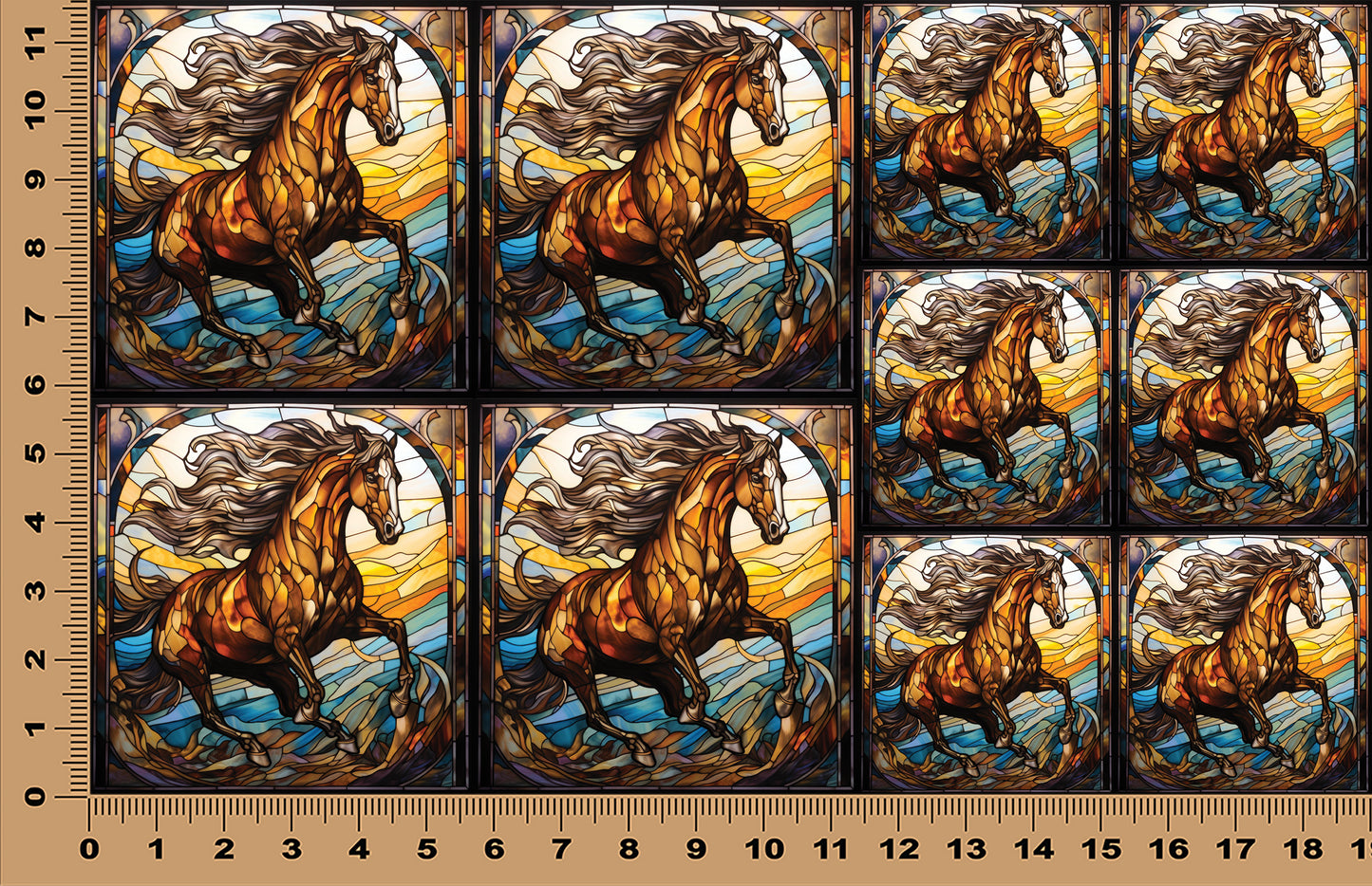 DecoCraft - Scenic Elevated Texture Tiles - Sunfire Stallion