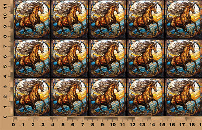 DecoCraft - Scenic Elevated Texture Tiles - Sunfire Stallion