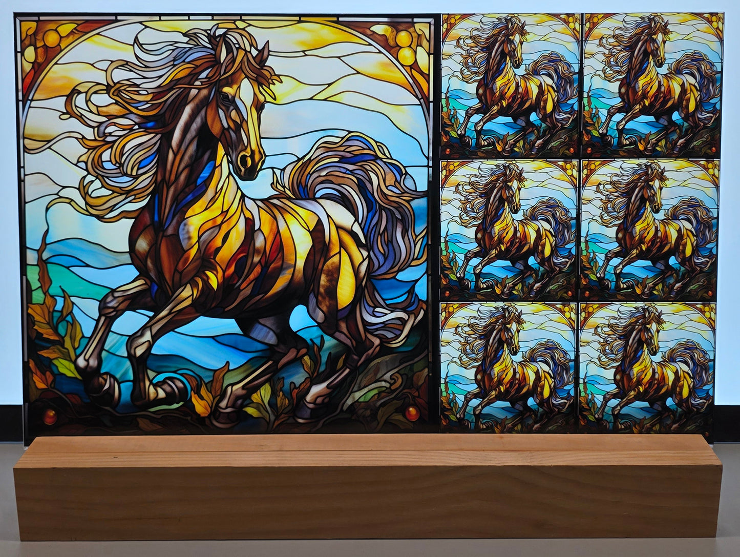 DecoCraft - Scenic Elevated Texture Tiles - Mountain Wind Stallion